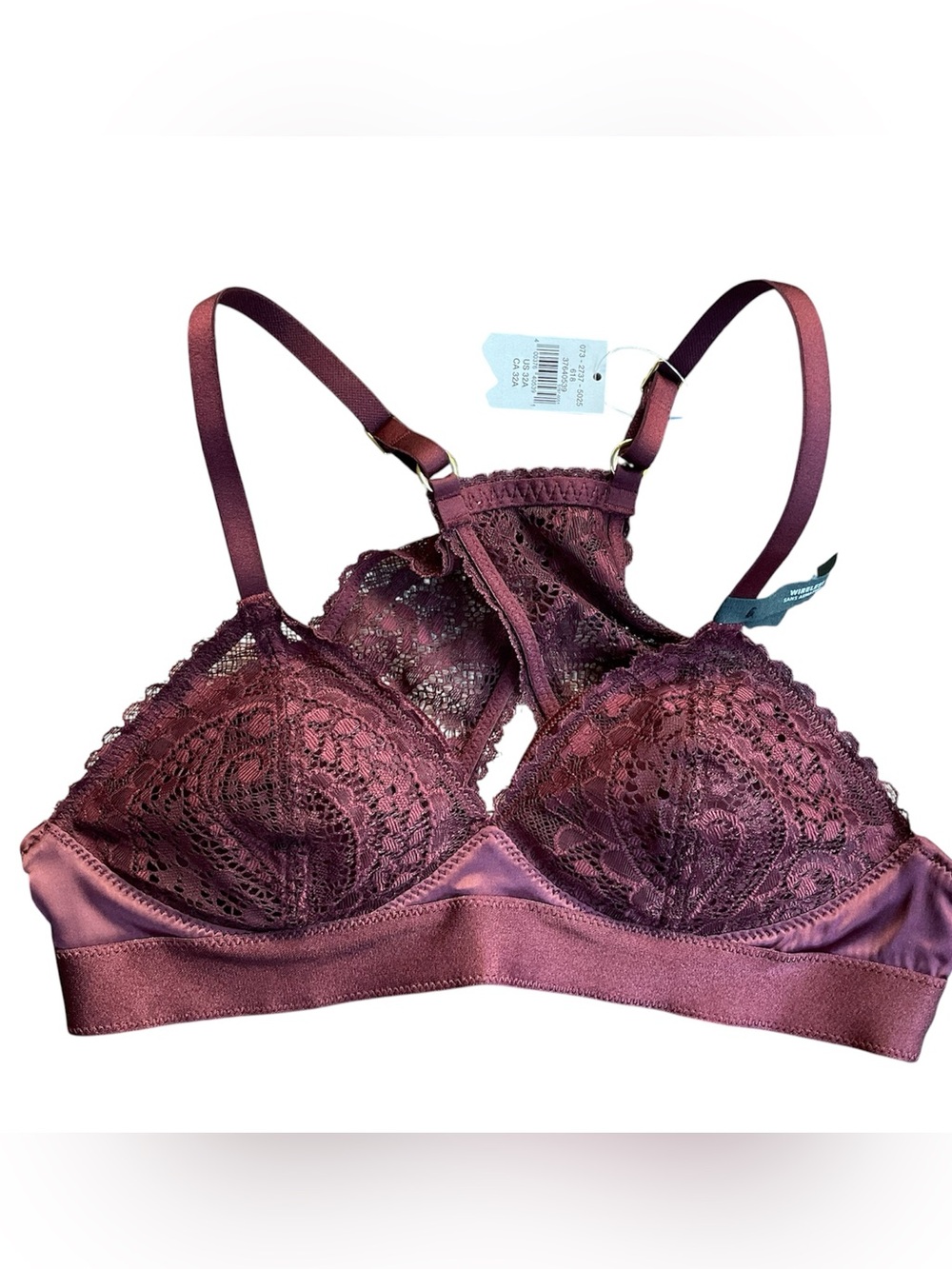 Aerie Real Power Wireless Push-up Paisley Lace Bra